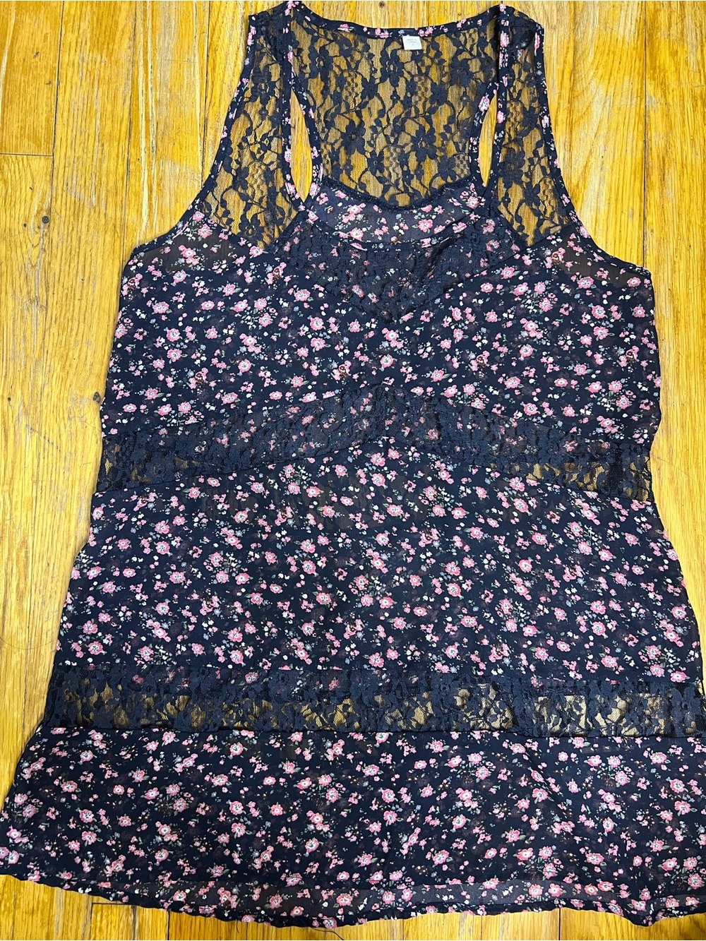 Flower Sheer Racerback Top S